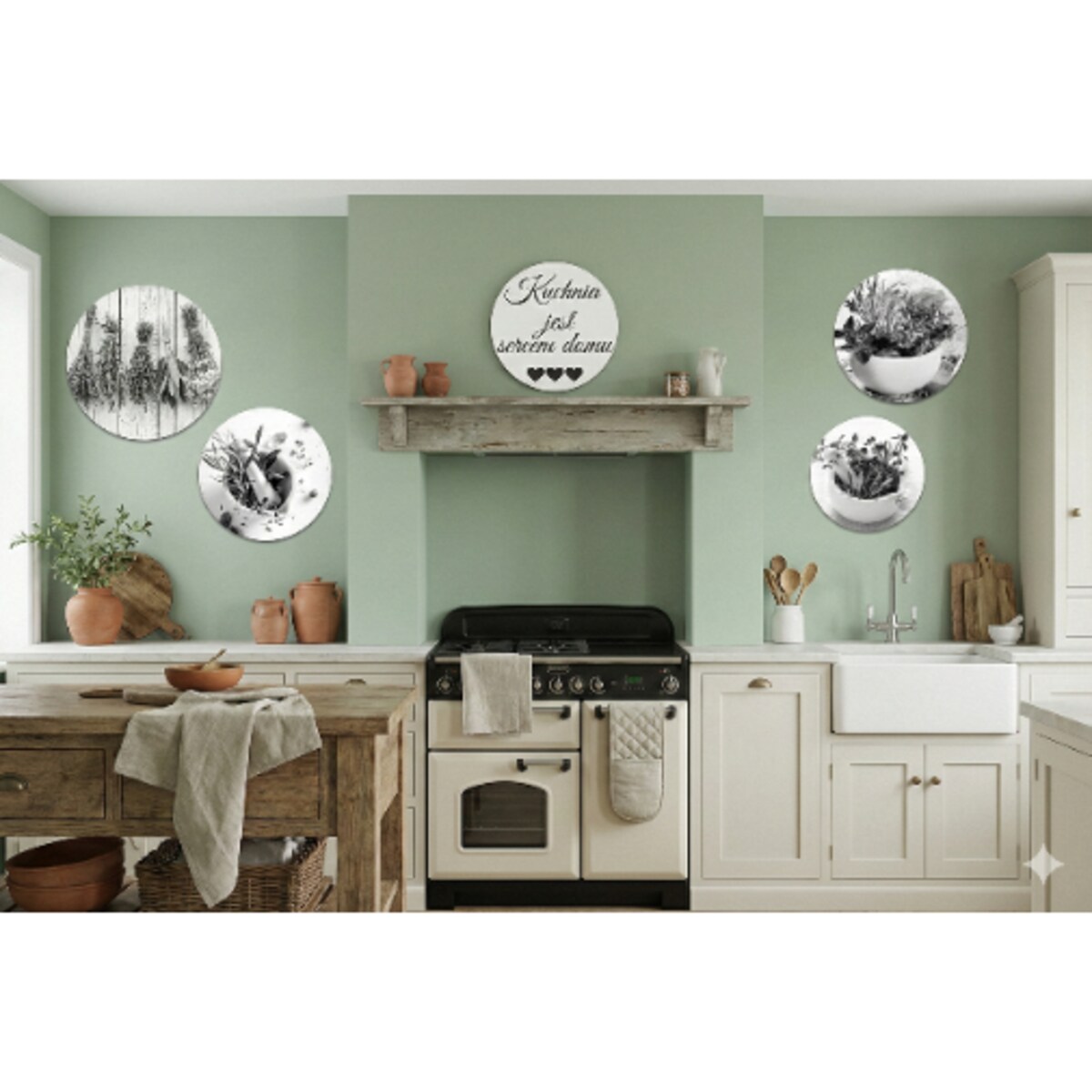 Czarno-białe Obrazy ścienne Dekoracja kuchenna na ścianę do kuchni jadalni