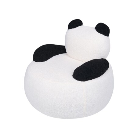 Fotel dziecięcy boucle panda biały z czarnym VIBY