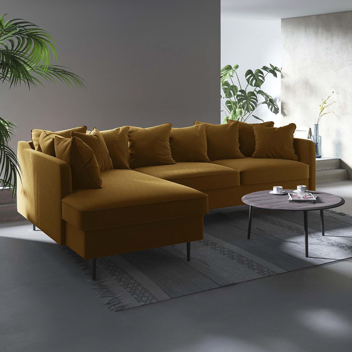 Esme Sofa narożna - miodowa