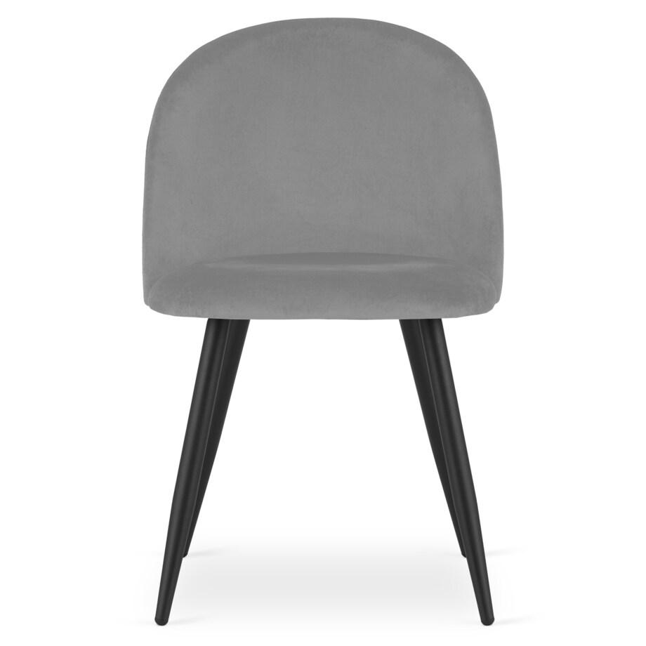 Krzesło Do Jadalni Kuchni Salonu Bello - Aksamit Jasnoszare / Nogi Czarne X 3