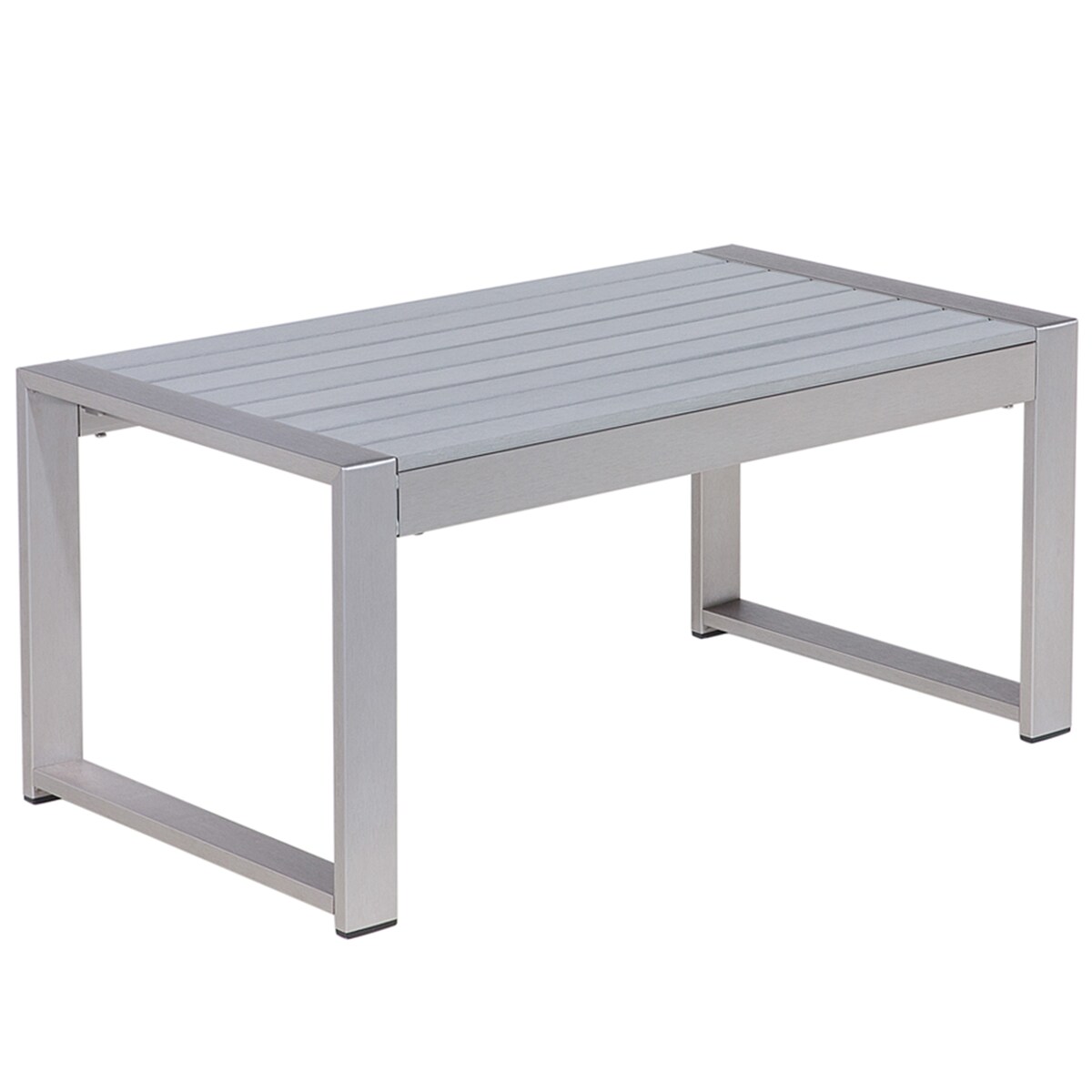 Stolik kawowy ogrodowy SALERNO 90 cm 50 cm Metal Jasnoszary