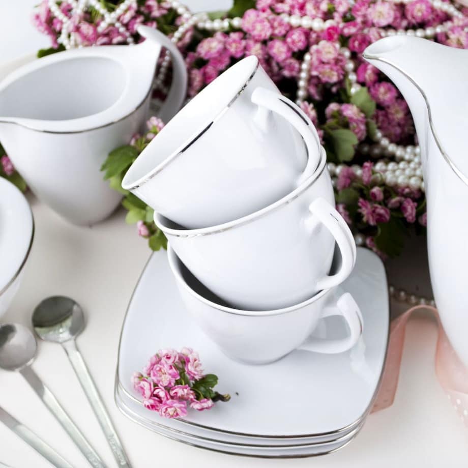 Zestaw obiadowo-kawowy dla 6 osób 30 el. Akcent Platynowa Linia 9718