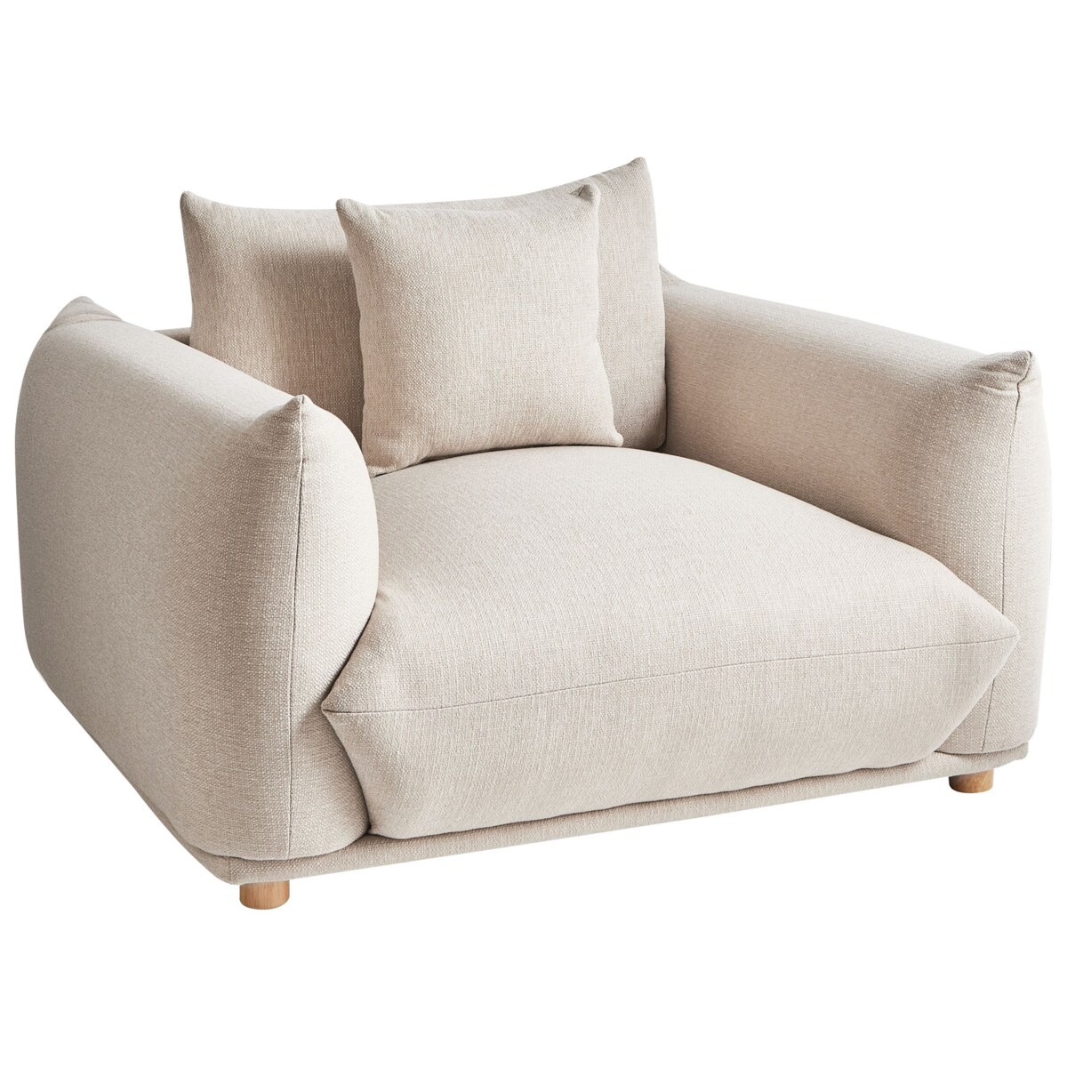 Zestaw wypoczynkowy 5-osobowy jasnobeżowy LUVOS