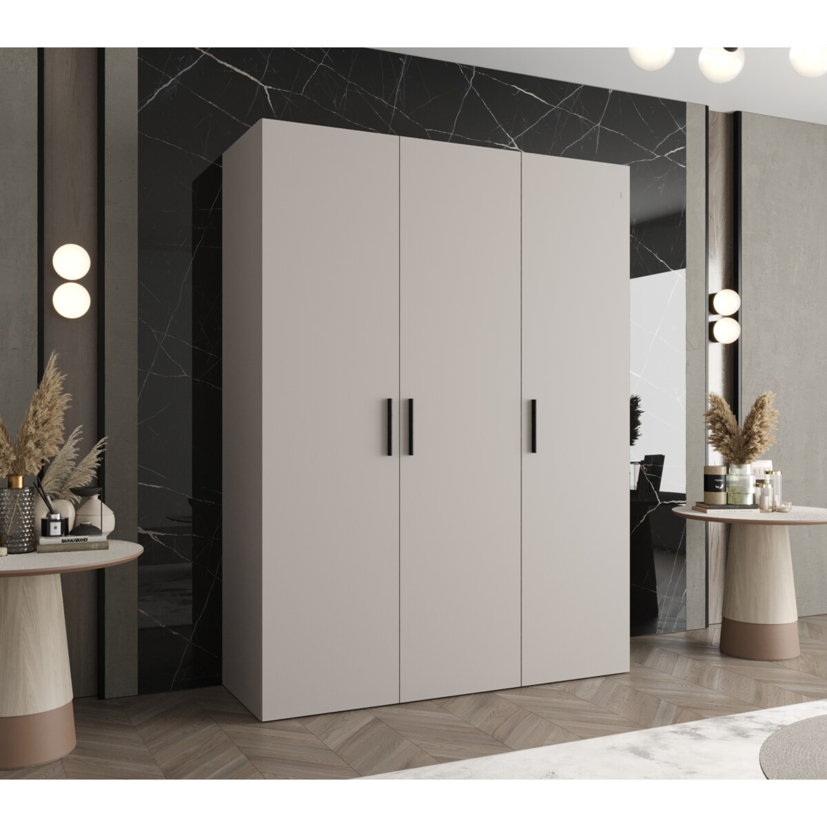 Szafa uchylna otwierana BARI 1 150 wys. 202 cm Kaszmir + u. Czarny