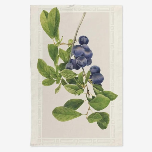 Lniany ręcznik kuchenny - borówka amerykańska