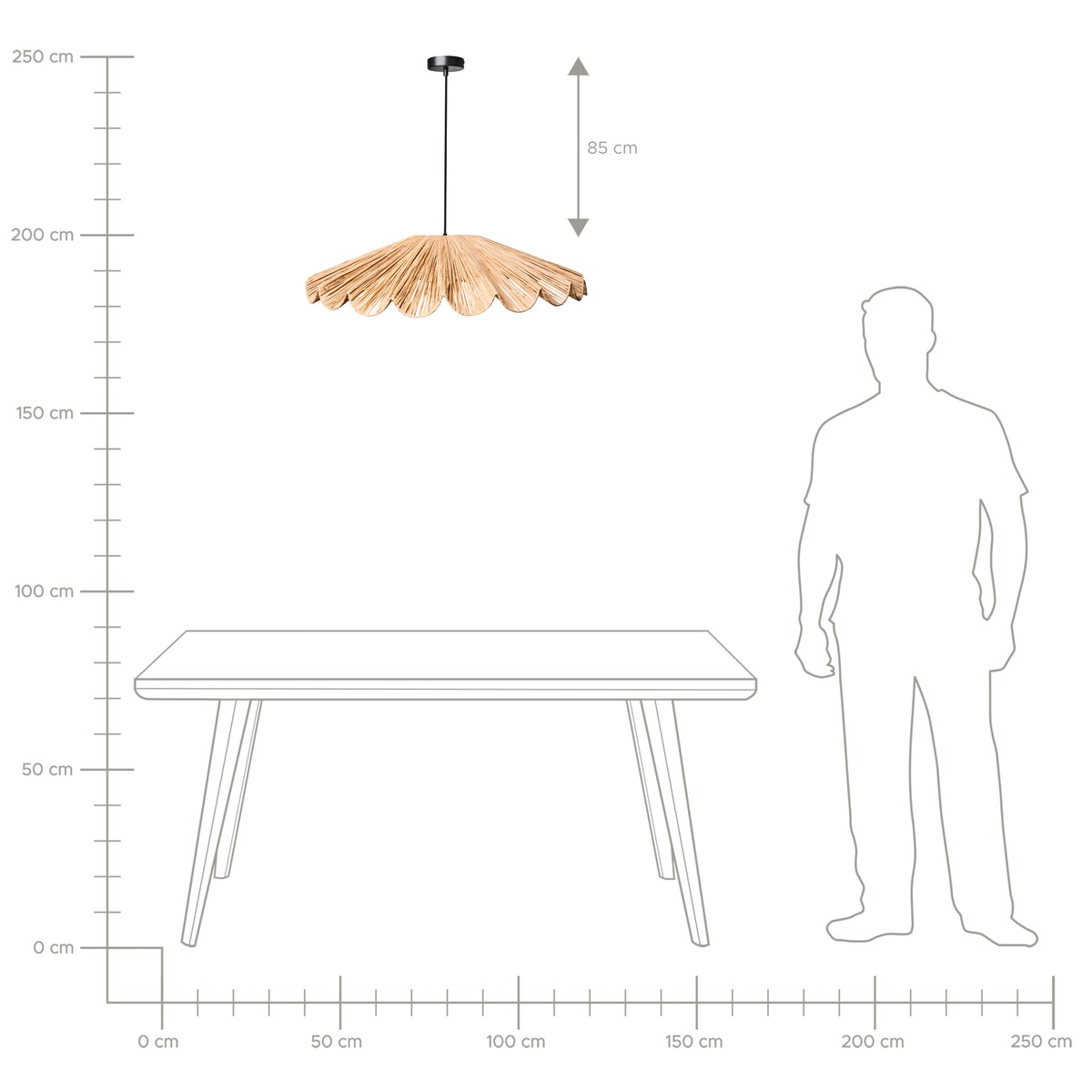 Lampa wisząca SABOGAL Plecionka Naturalny