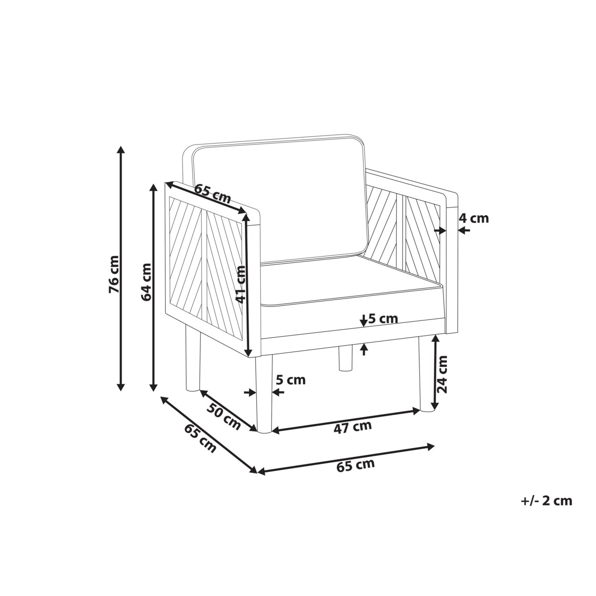Fotel ogrodowy drewno akacjowe BARATTI