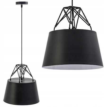 Lampa Sufitowa Wisząca Loft Metalowa Czarna