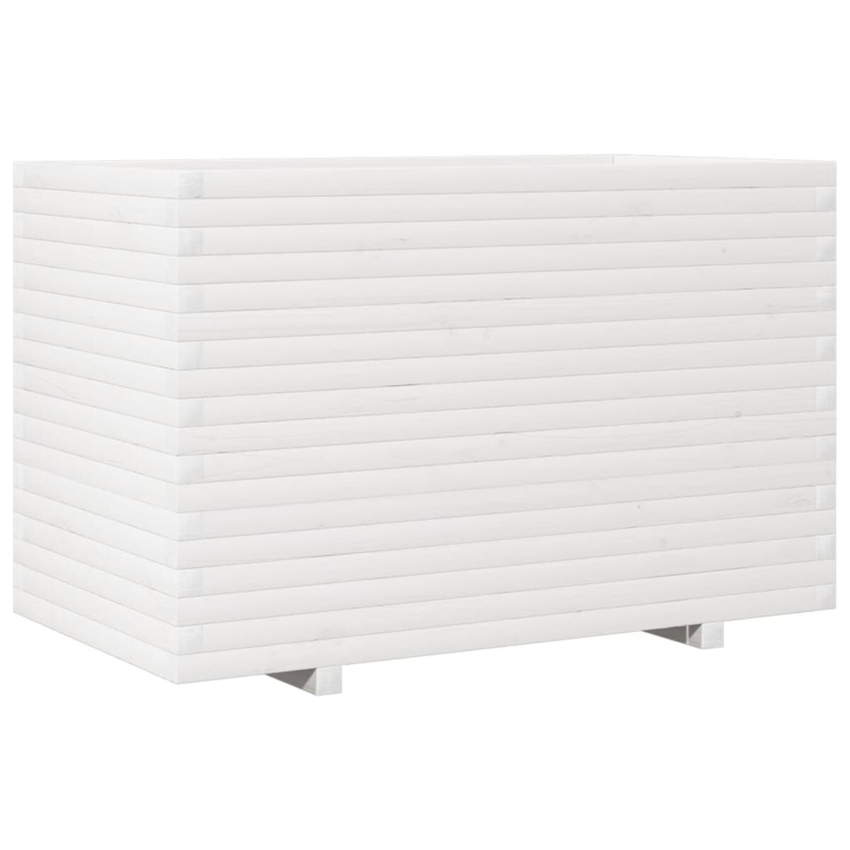 vidaXL Donica ogrodowa, biała, 110x60x72 cm, lite drewno sosnowe