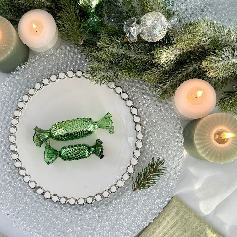 VILLA ITALIA Bombka szklana CUKIEREK green 12 cm