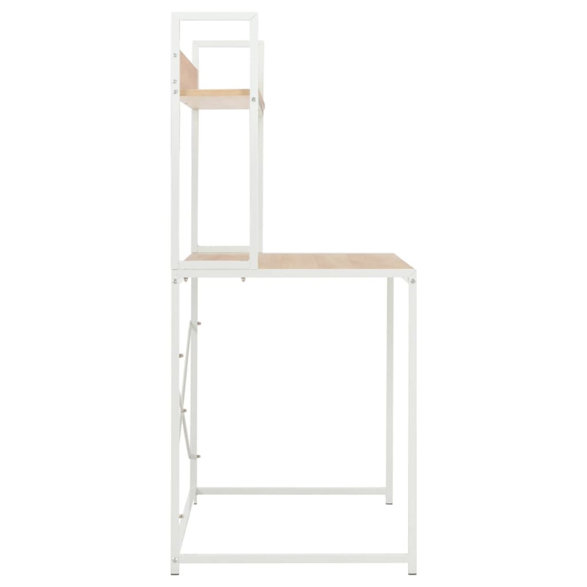 vidaXL Biurko komputerowe, białe i dębowe, 120 x 60 x 138 cm