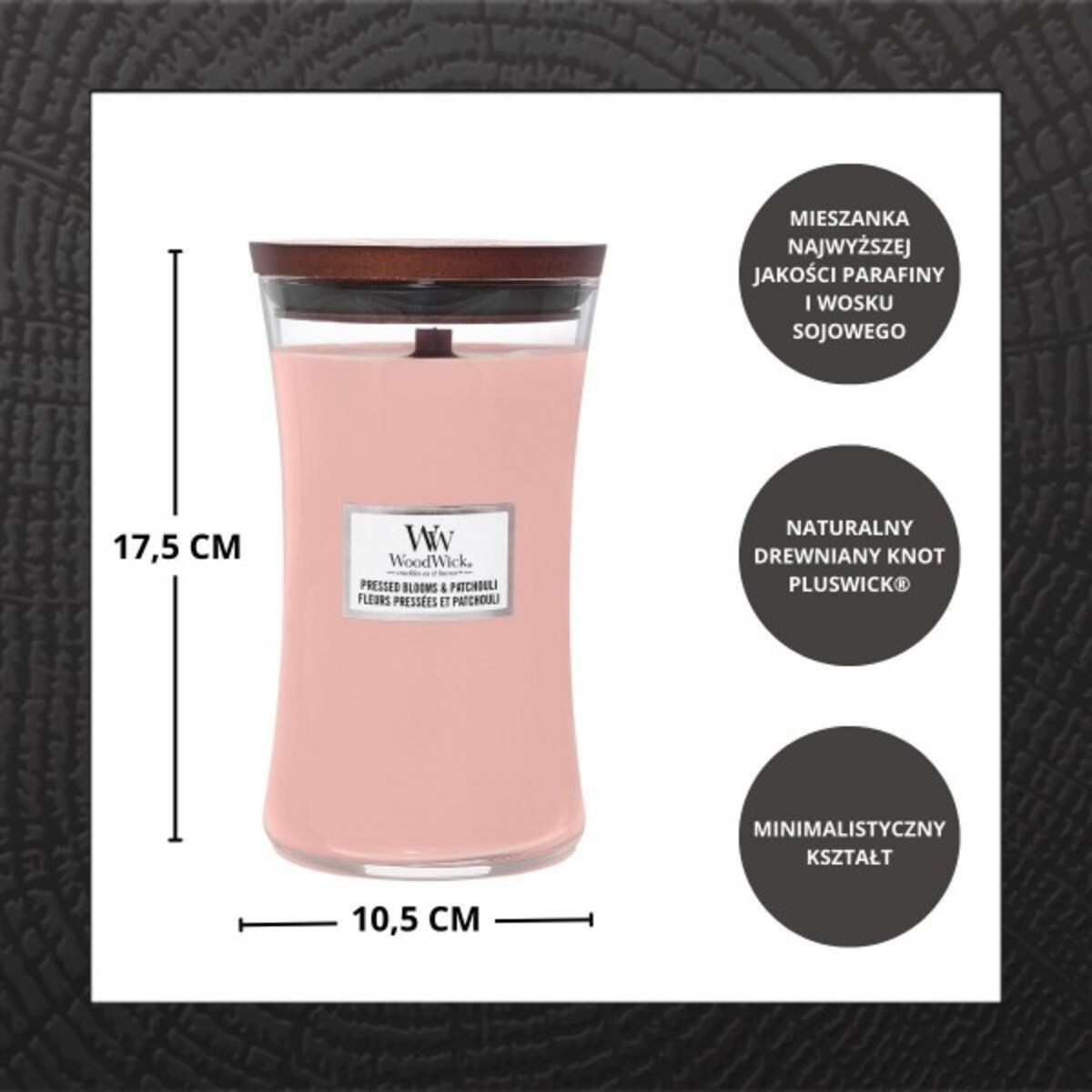 WoodWick świeca duża PRESSED BLOOMS & PATCHOULI