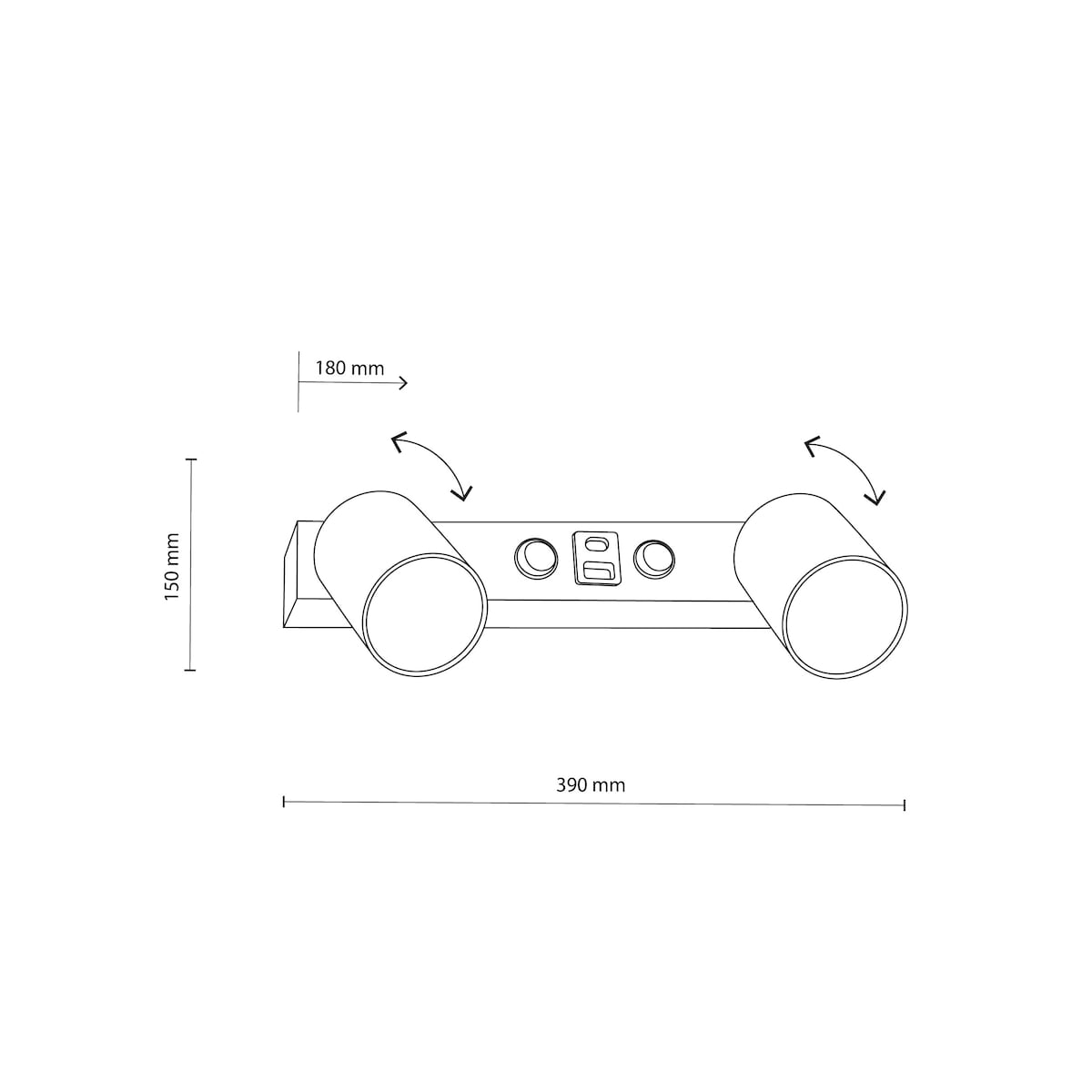 Kinkiet 2xGU10 z USB A/C i włącznikiem NEX White biały TK Lighting 11355