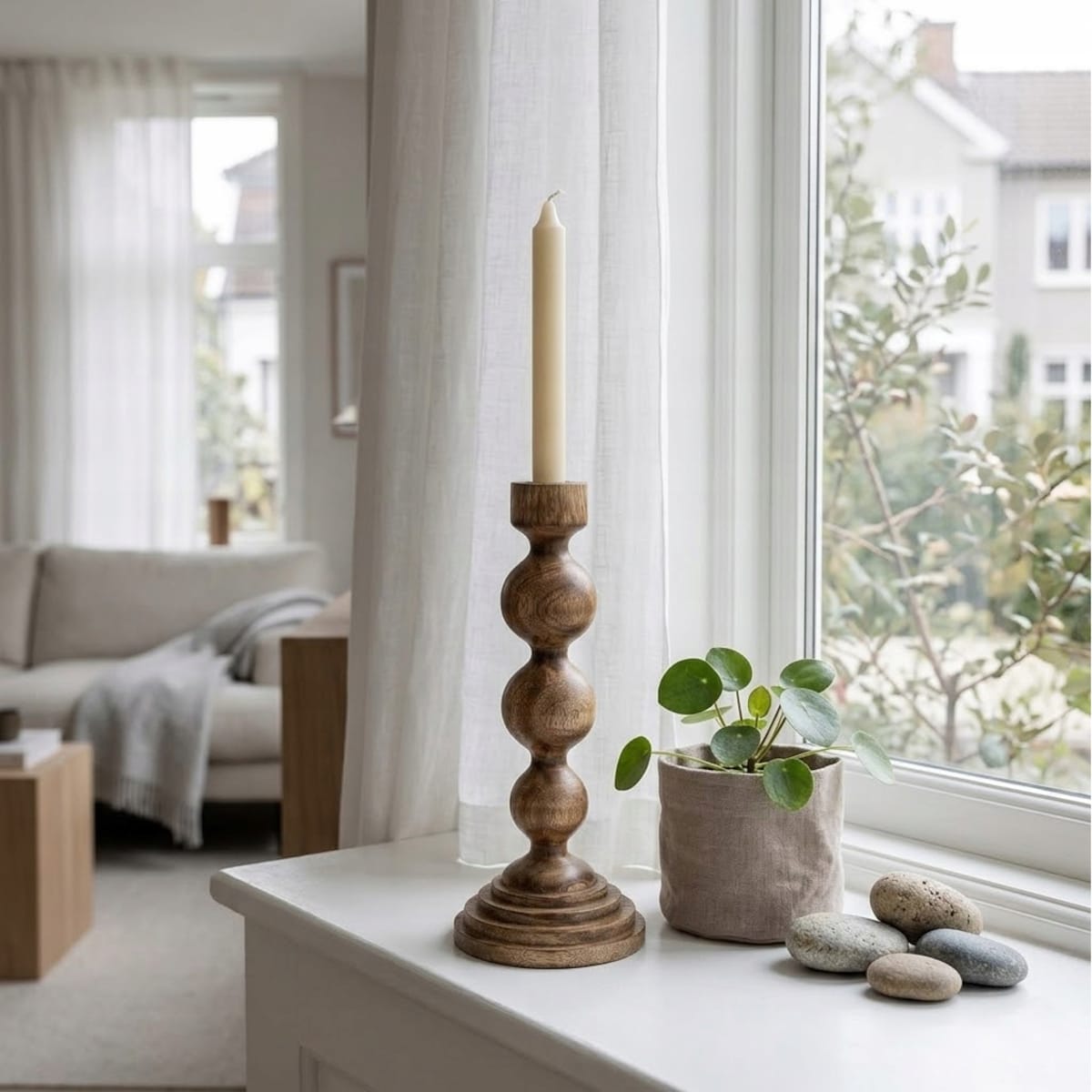ŚWIECZNIK KANDELABR 30cm WYSOKI BOHO RETRO DO DOMU SALONU DEKORACJA OZDOBA