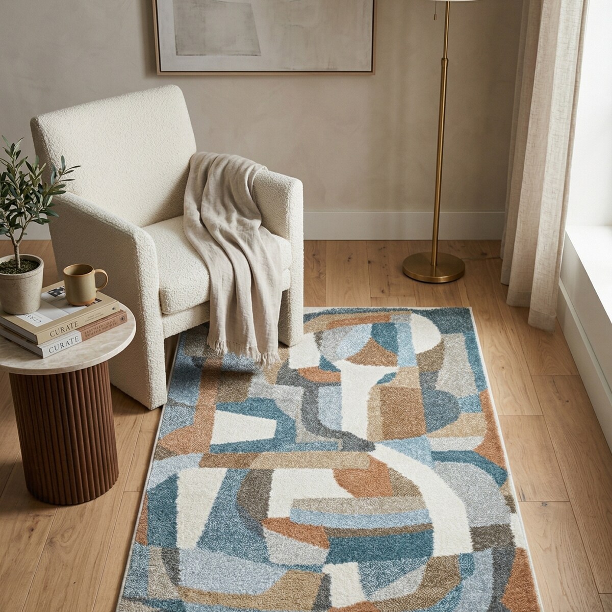 Dywan nowoczesny Lunera 80x150 cm Art Deco wielokolorowy