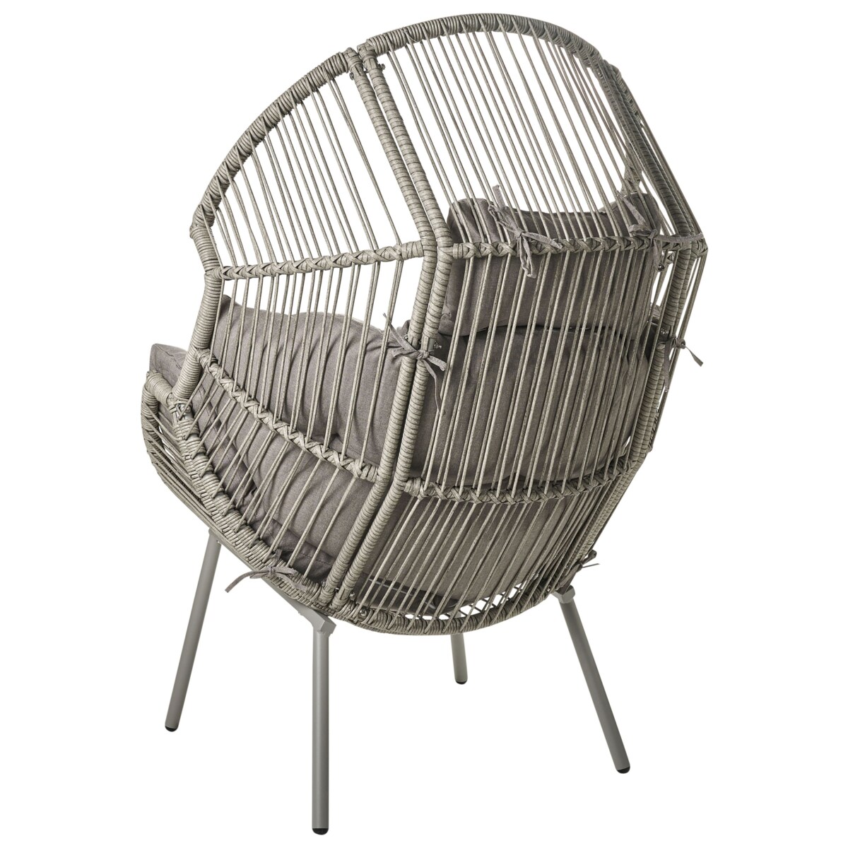 Fotel ogrodowy technorattan z podnóżkiem szary MURANO