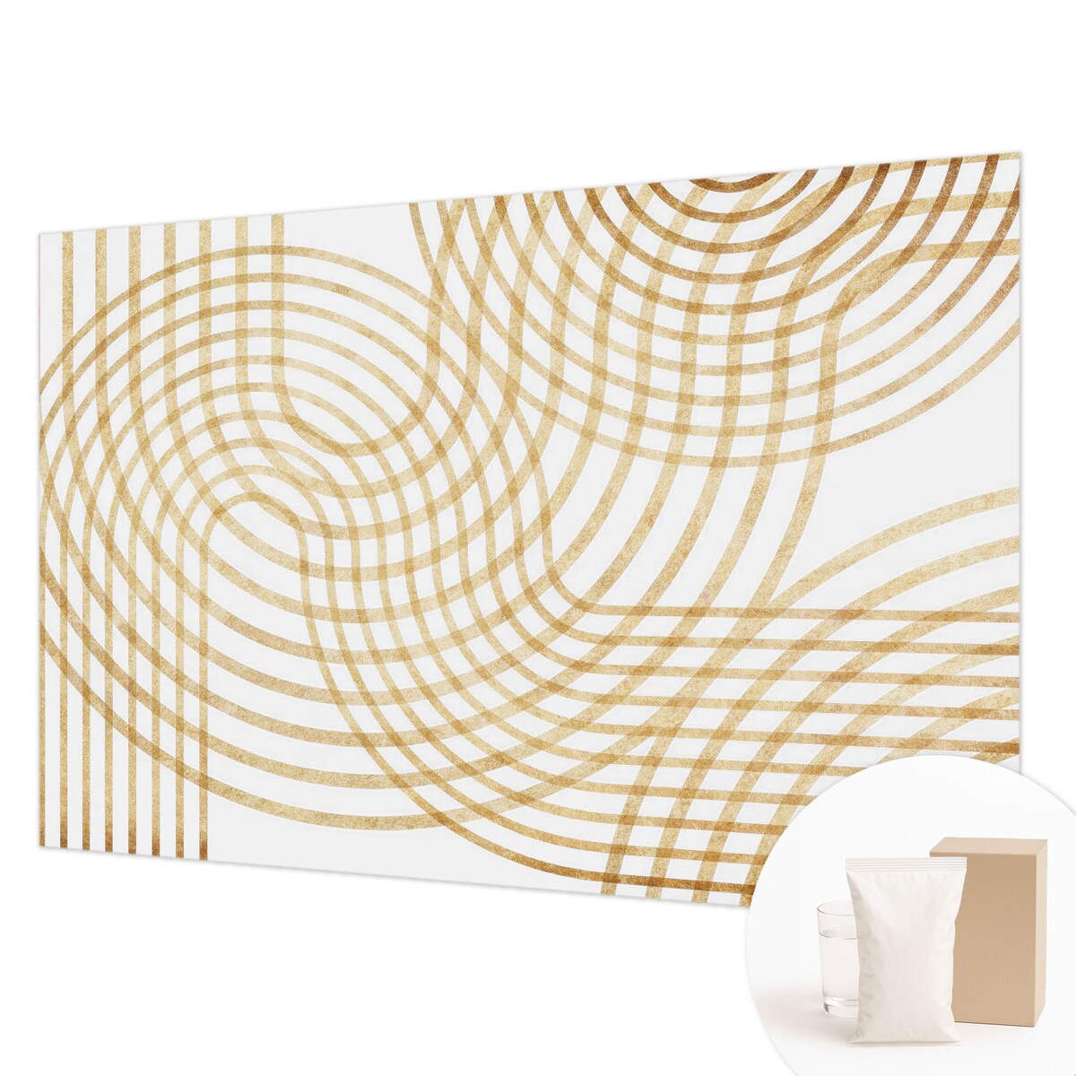 Fototapeta flizelinowa 104x70 cm - Geometryczne sploty, tapeta ścienna biała