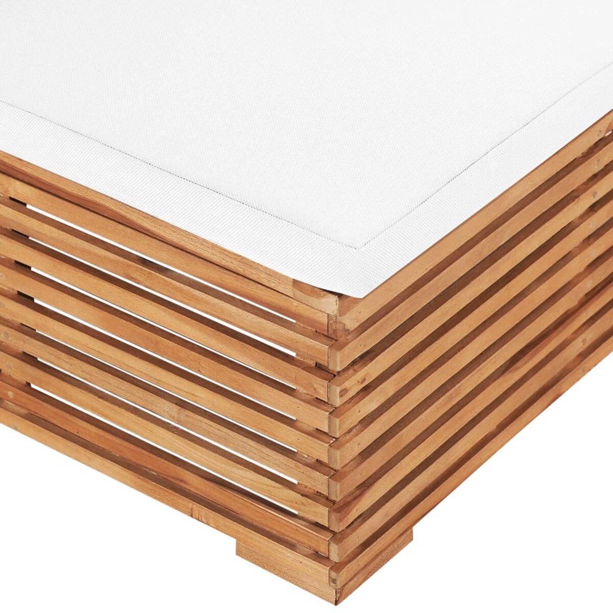 vidaXL Siedzisko ogrodowe z kremową poduszką, lite drewno tekowe