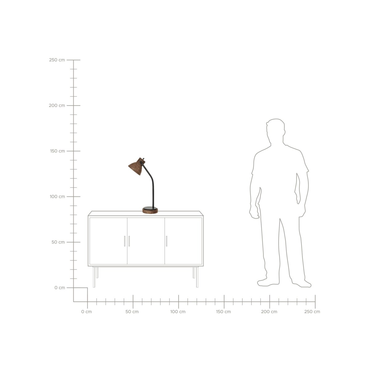 Lampa biurkowa drewno mango ciemna KOLAR