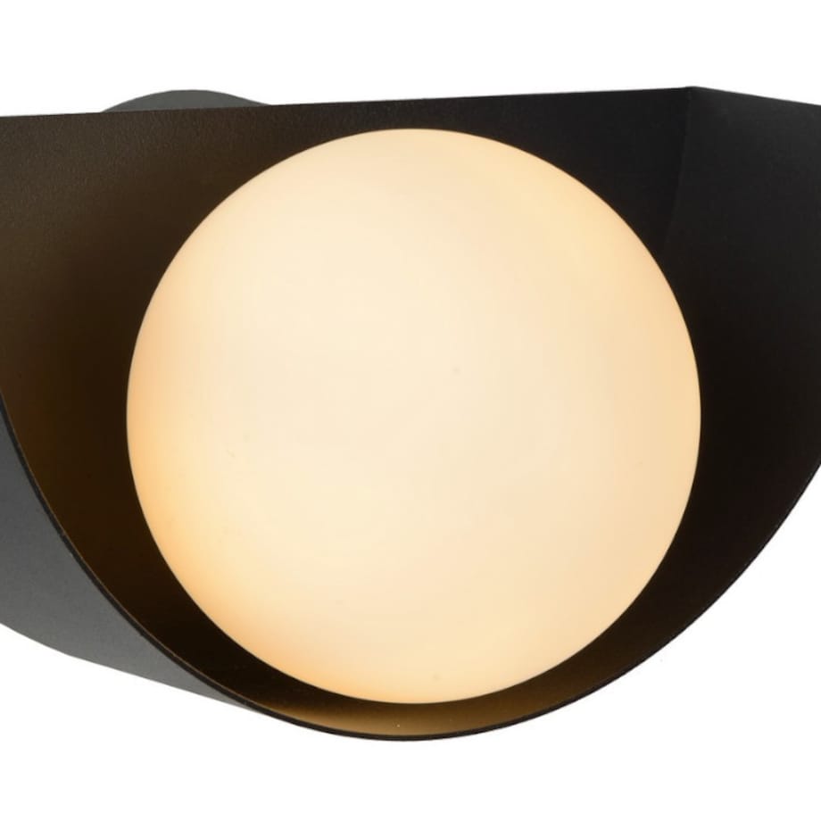 LAMPA ścienna BENNI 45201/01/30 Lucide szklana OPRAWA kinkiet kula ball czarna biała