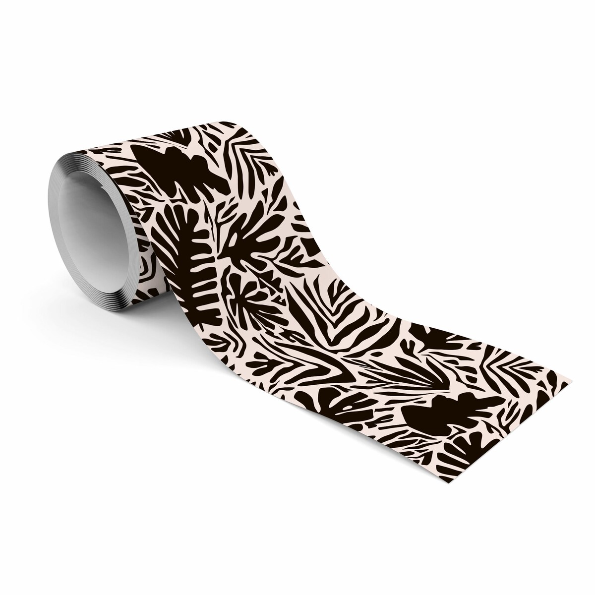 Samoprzylepny Pasek Dekoracyjny Czarne LIŚCIE Tropikalne Abstrakcja