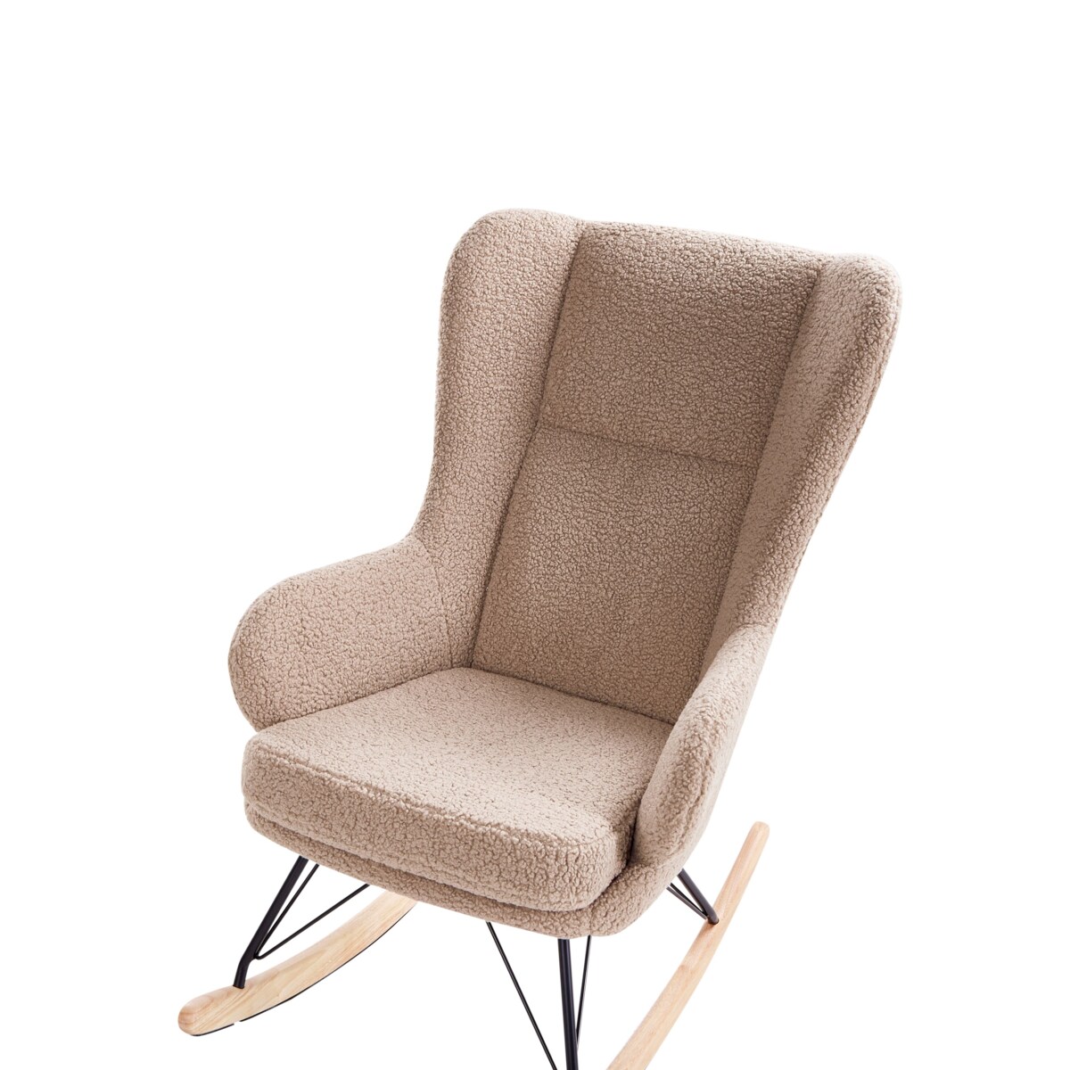 Fotel bujany LUOMA Boucle Beżowy