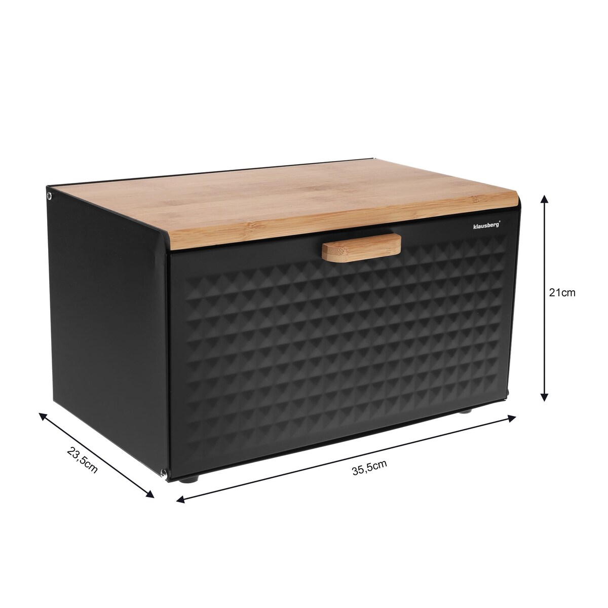 Chlebak stalowo-drewniany dwustronny czarny KLAUSBERG