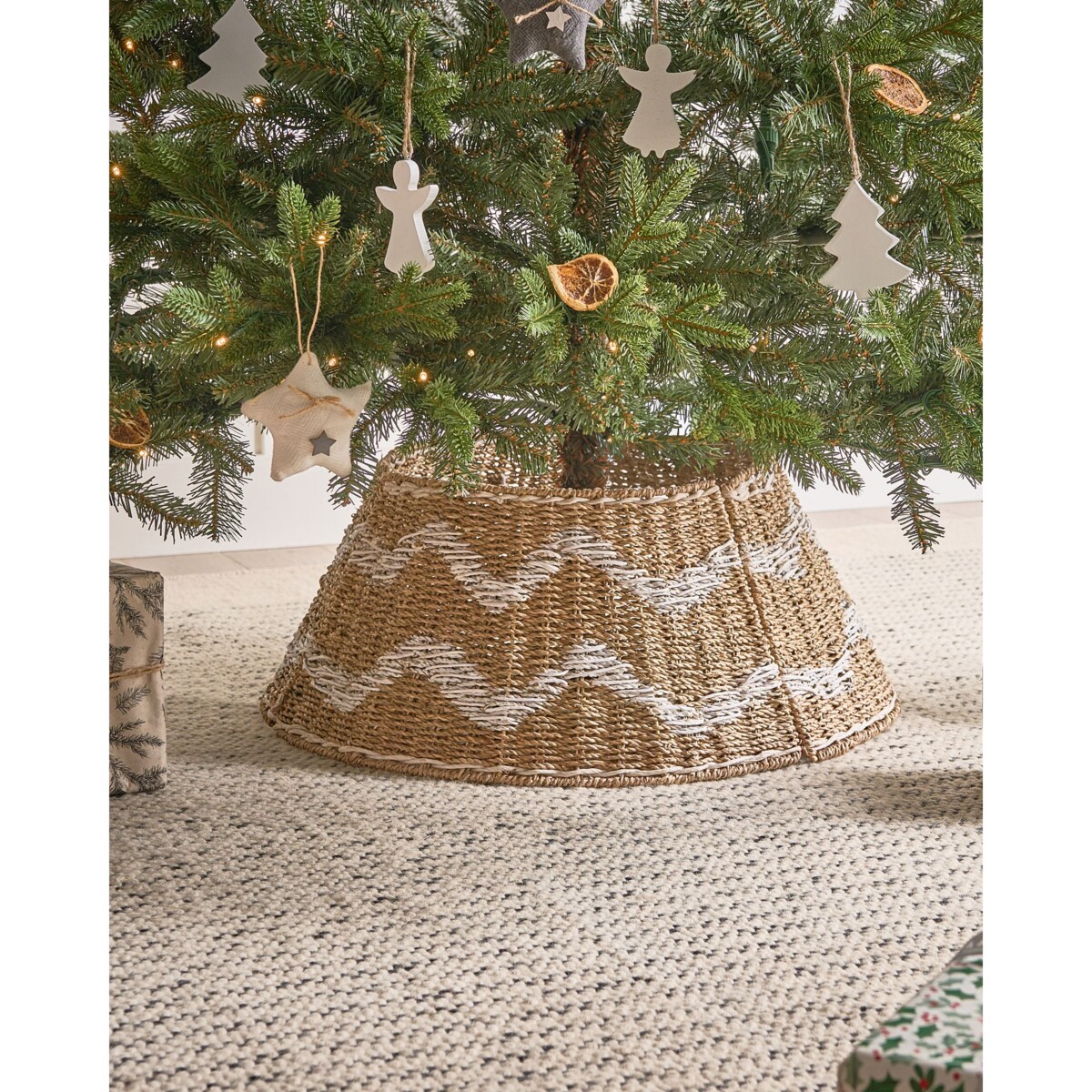 Osłonka pod choinkę HIVER Trawa morska Naturalny 51 cm