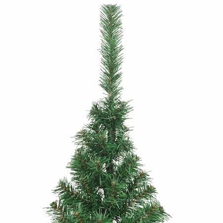 vidaXL Sztuczna choinka ze stojakiem, połówka, zielona, 210 cm, PVC