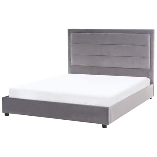 Łóżko Welur ROUEN 140 x 200 cm Ciemnoszary