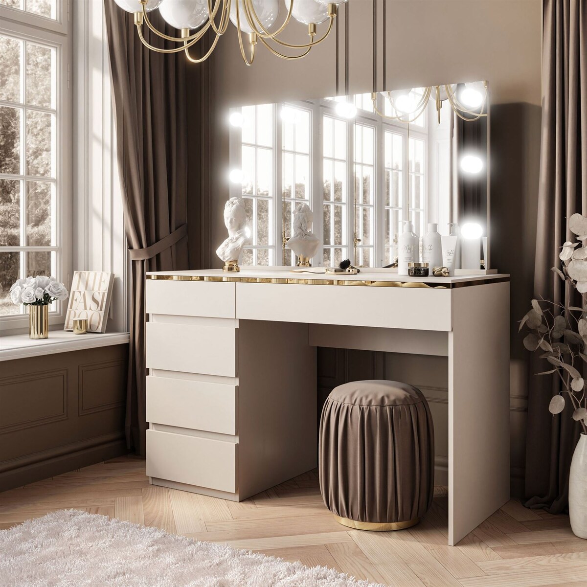 Toaletka AURORA II ELITE kaszmir z lustrem LED