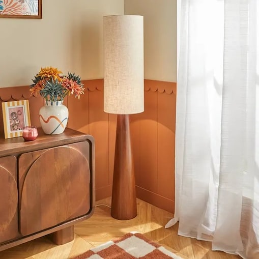 Lampa stojąca podłogowa, drewno sosnowe, Sergio 150 cm