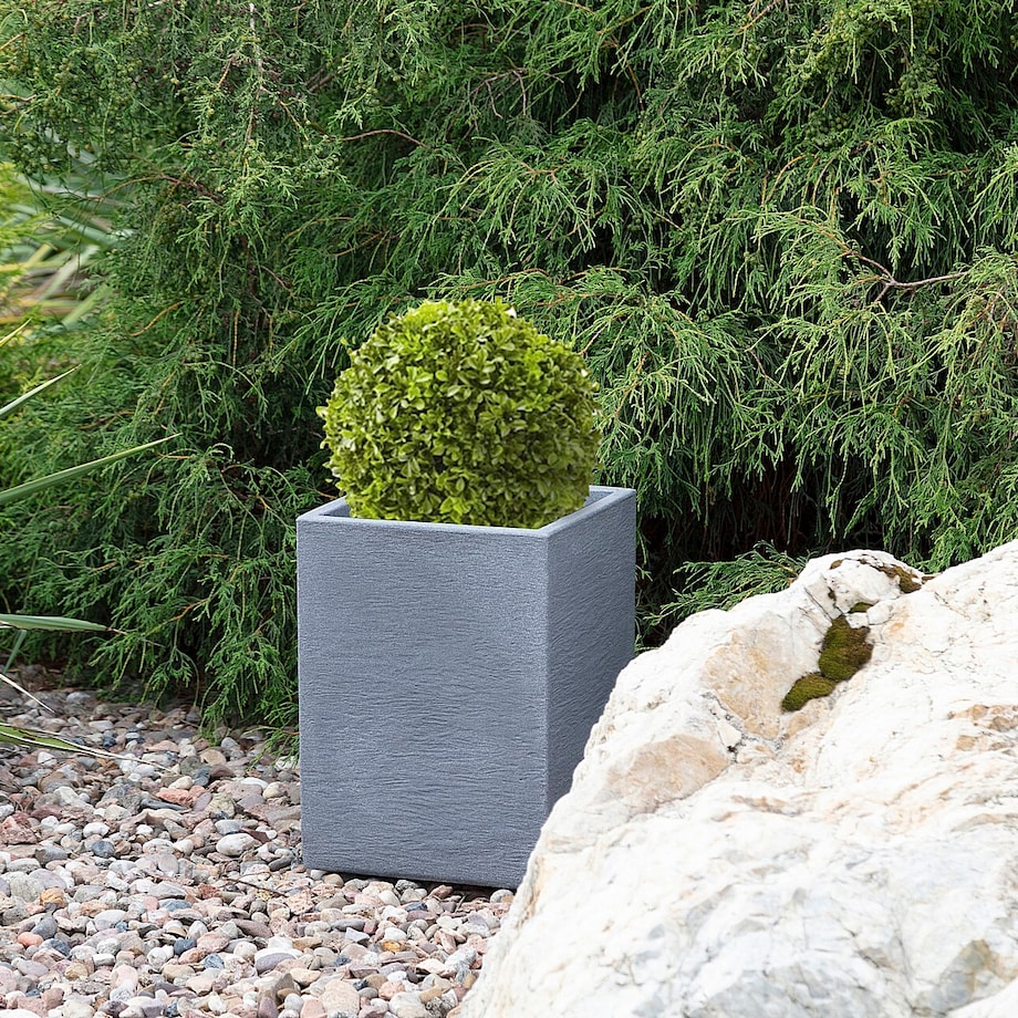 Osłona donicy Cubus Grey 29 x 29 x 40 cm, 29 x 29 x 40 cm