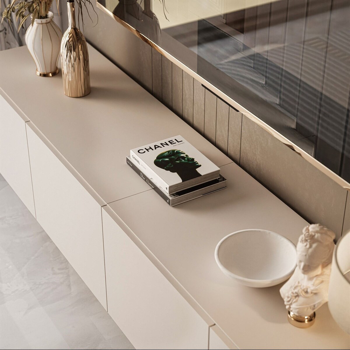 Szafka RTV COLGANTE KASZMIR 200 cm czarne nogi