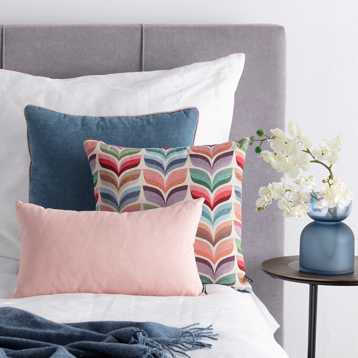 Zestaw poduszek do sypialni Homely Folk multicolor, 55x55/50x50/52x33 cm