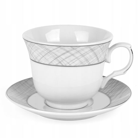 W PUDEŁKU Komplet filiżanek do kawy ze spodkami 250 ml NA PREZENT 6szt box