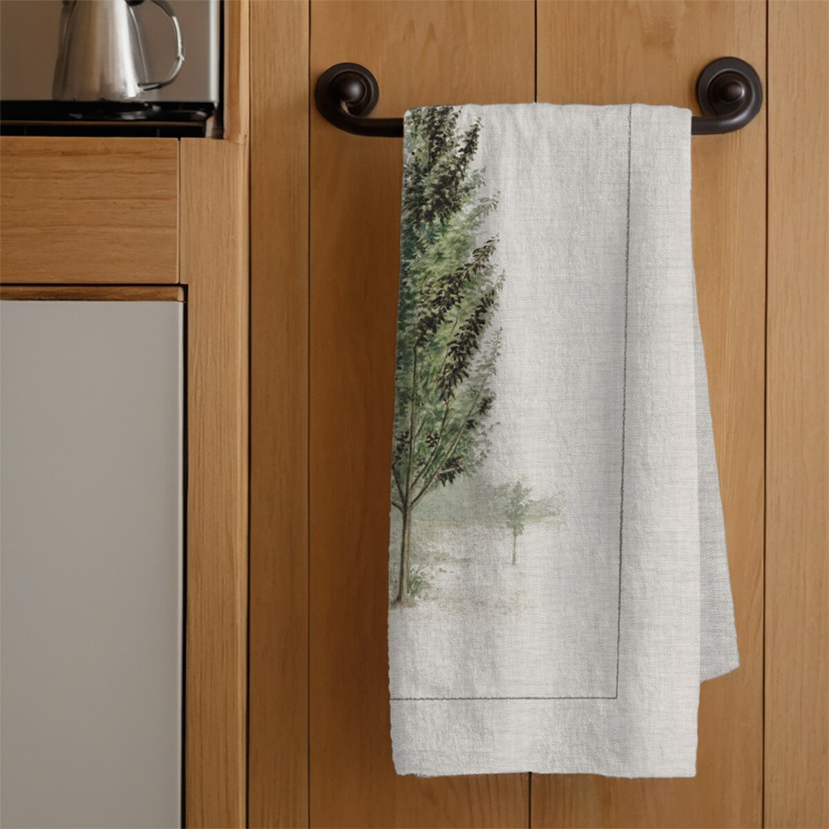 Lniany ręcznik kuchenny - Drzewo 50x70 cm