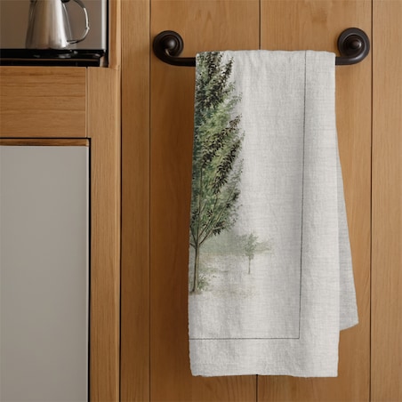 Lniany ręcznik kuchenny - Drzewo 50x70 cm
