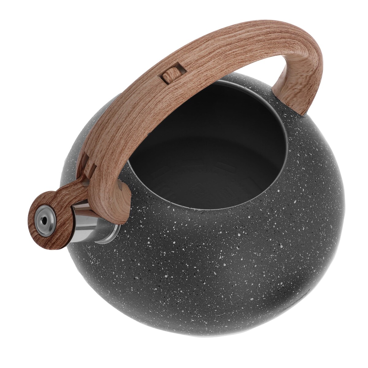 Czajnik stalowy z gwizdkiem 2.7L Wood Line szary KLAUSBERG