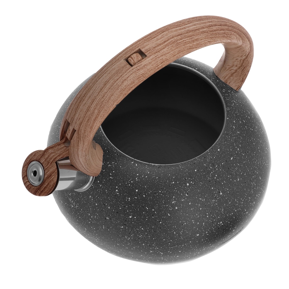 Czajnik stalowy z gwizdkiem 2.7L Wood Line szary KLAUSBERG