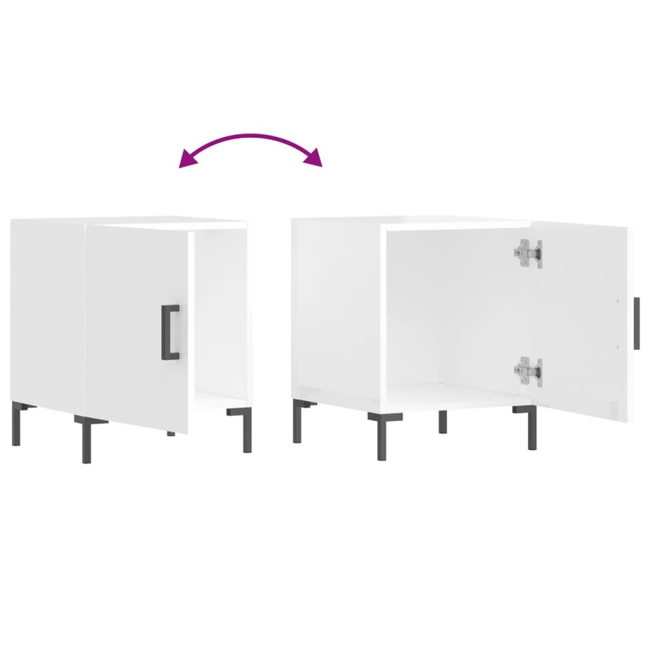 vidaXL Szafki nocne, 2 szt., białe z połyskiem, 40x40x50 cm