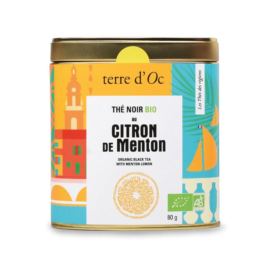 Herbata czarna w puszce Lemon from Menton, 80 g, terre d'Oc