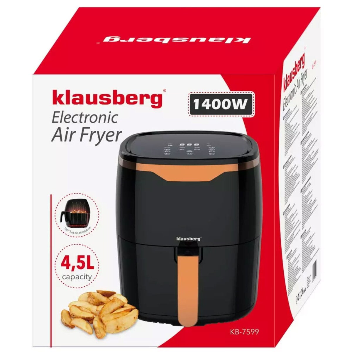 Frytownica beztłuszczowa 4.5L 1400W frytkownica KLAUSBERG Air Fryer