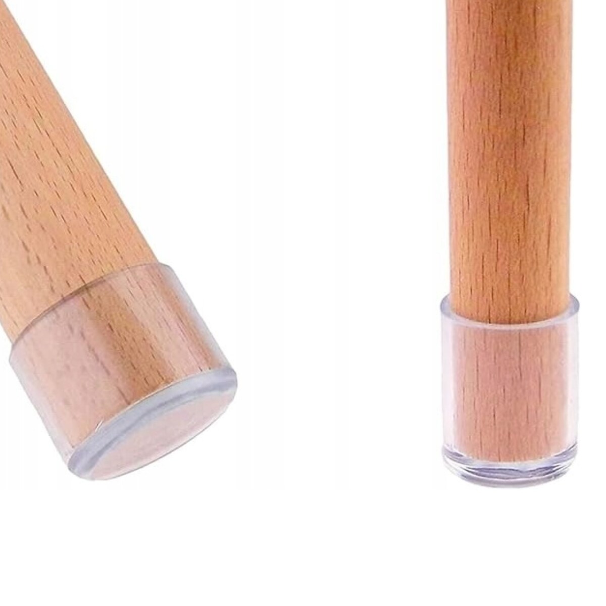 Nakładki na nogi krzesła ochronne silikonowe 22-25 mm 16 sztuk bezbarwne
