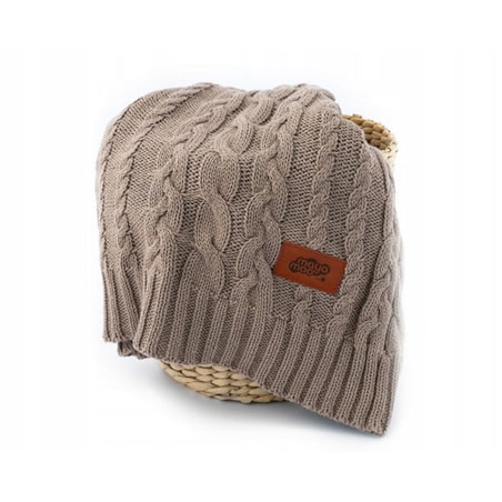 Kocyk Niemowlęcy Bawełniany 80 x 100 Brązowy Dom Łóżeczka Wózka w Pudełku