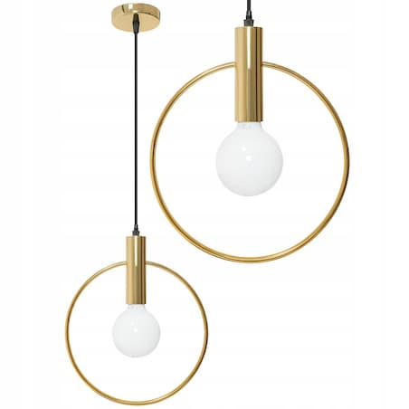 Lampa Sufitowa Złote Metalowe Koło Loft