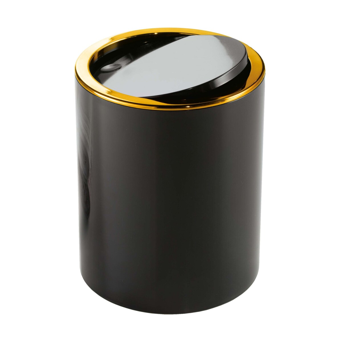 Kleine Wolke Golden Clap Kosz łazienkowy czarny/złoty rant 5 litrów