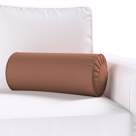 Poduszka wałek z zakładkami, brązowy, Ø20 x 50 cm, Loneta