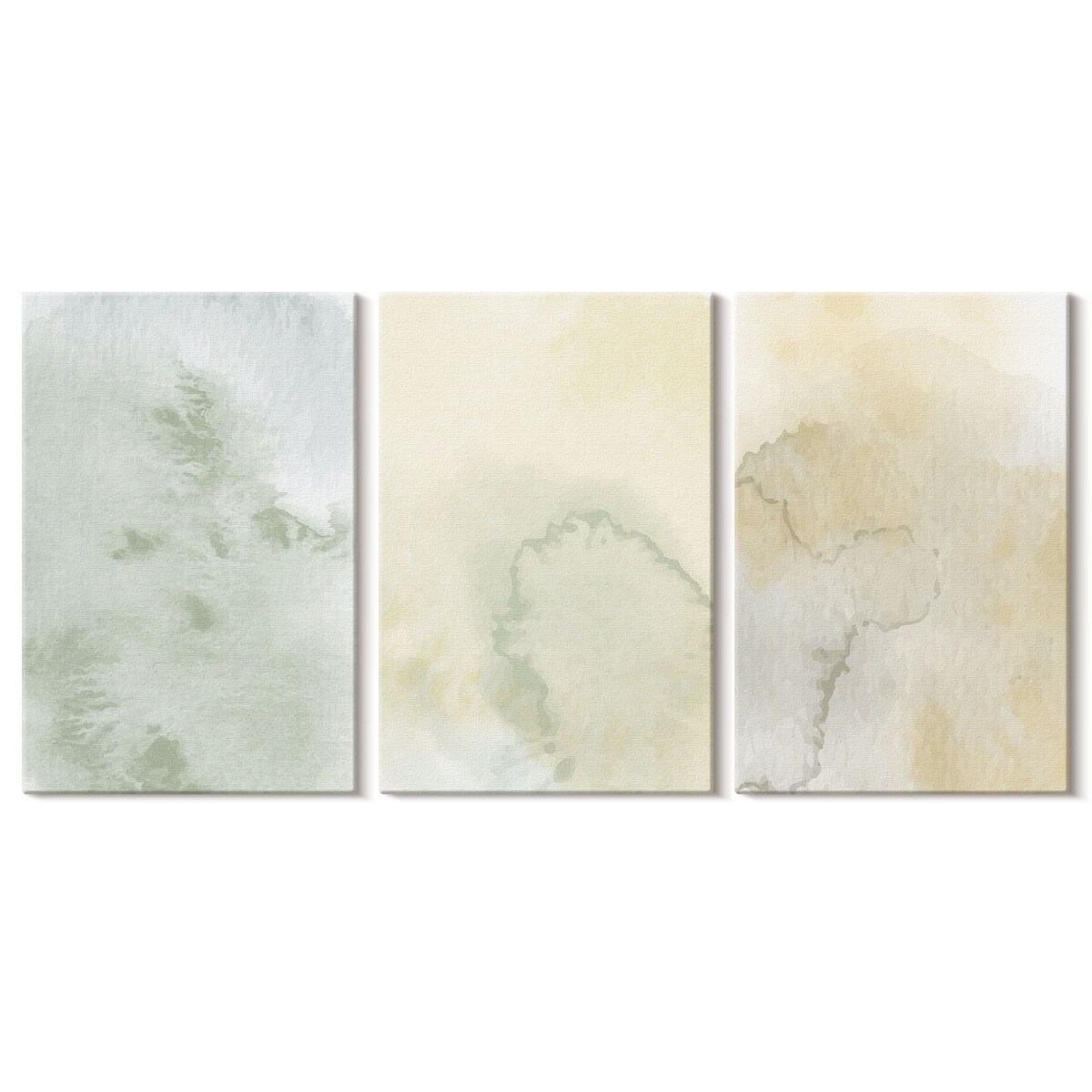 Zestaw 3 dużych obrazów na płótnie - Pastelowe akwarele tekstury - kremowy