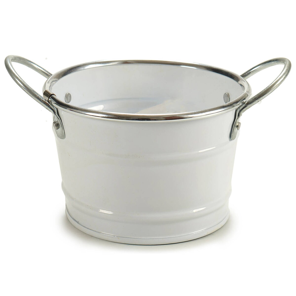 Osłonka na doniczkę cynkowa, biała, Ø 11,5 cm